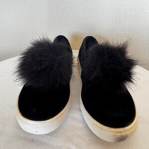 Betsey johnson black suede slip on